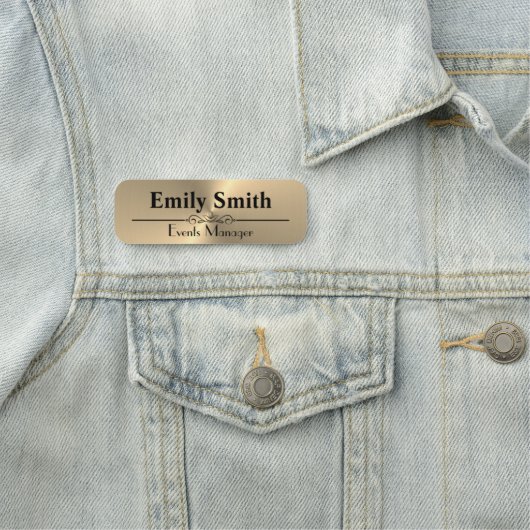 Goud Ontwerp Aangepaste Magnetische Naam Badge (In situ)