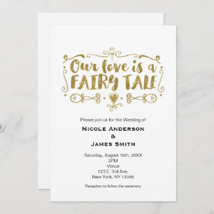 Goud ONZE KIJK IS EEN FAIRY TALE Weddenschap Kaart