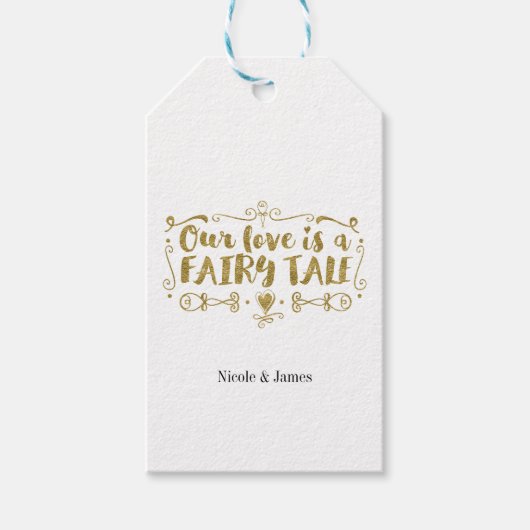 Goud ONZE KIJK IS EEN VRIJ TALE AANGEPASTE BINDFav Cadeaulabel (Voorkant)