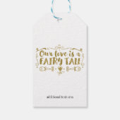 Goud ONZE KIJK IS EEN VRIJ TALE AANGEPASTE BINDFav Cadeaulabel (Achterkant)