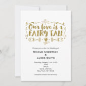 Goud ONZE LIEFDE IS EEN SPROOKJE Trouw Uitnodiging (Voorkant)