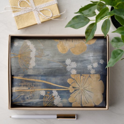 Goud Oosters Bloemen Tissuepapier (Geschenk)