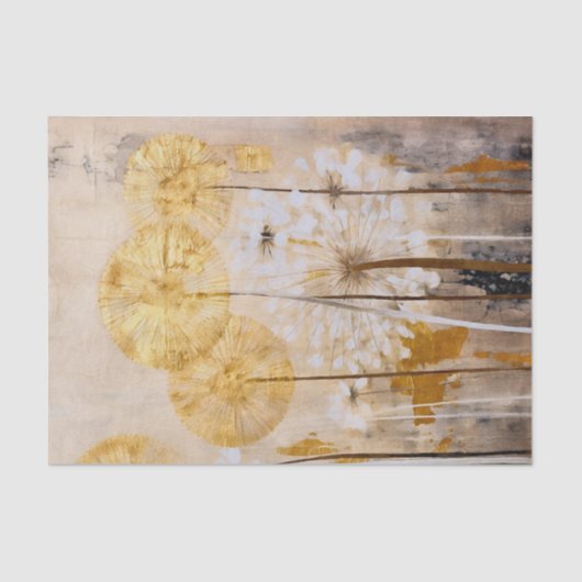 Goud Oosters Floral Modern Tissuepapier (Voorkant)