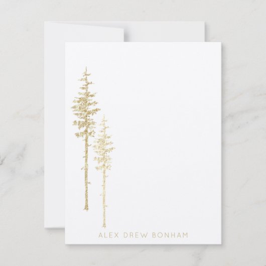 Goud oostpijnboombos notitiekaartje (Voorkant)