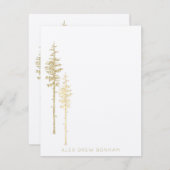 Goud oostpijnboombos notitiekaartje (Voorkant / Achterkant)