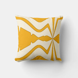 Goud op beige Abstracte geluidsgolf vet ontwerp Kussen