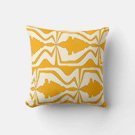 Goud op Beige Horizontale Grote Abstracte Geluidsg Kussen