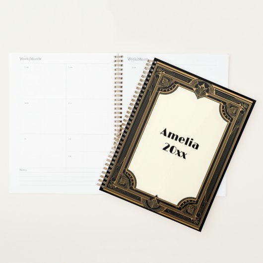 Goud op Black Art Deco Classic Planner (Display)