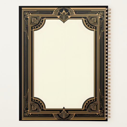 Goud op Black Art Deco Classic Planner (Achterkant)