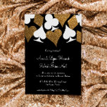 Goud op Black Las Vegas bruiloft uitnodiging<br><div class="desc">Gouden faux glitter en witte kaart pakken op een zwarte achtergrond maken deze uitnodiging perfect voor een glitzy en romantische Vegas bruiloft,  alles wat je nodig hebt is liefde en een getuige of twee!</div>