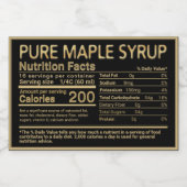 Goud op Black Maple Syrup Nutrition Facts Label Voedselcontainer Etiket (Enkel label)