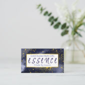 Goud op blauwe handgemaakte bath Bomb Soak Soep Visitekaartje (Staand voorkant)