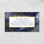 Goud op blauwe handgemaakte bath Bomb Soak Soep Visitekaartje (Achterkant)