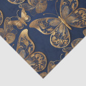 Goud op Blauwe Vlinders Decoupage Tissue Papier (Detail)