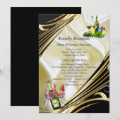 Goud op Champagne Silk Reunion Aankondigingen (Voorkant / Achterkant)