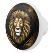 Goud op de zwarte leeuw keramische knop (Rechts)