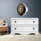 Goud op de zwarte leeuw keramische knop