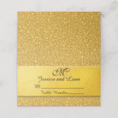 Goud op Gold Glitter Place Card Plaatskaartje (Buitenkant ongevouwen)