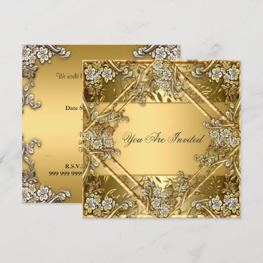 Goud op Gold Uitnodiging van partijen (Voorkant / Achterkant)