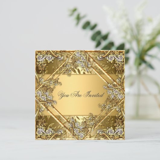 Goud op Gold Uitnodiging van partijen (Staand voorkant)