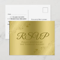 Goud op Goud Elegant Bloemen Filigraan Bruiloft RS