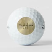 Goud Op Goud Initiaal en Naam Gepersonaliseerd Cad Golfballen (Voorkant)