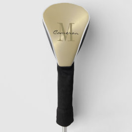 Goud Op Goud Initiaal en Naam Gepersonaliseerd Cad Golfheadcover