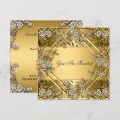 Goud op Goud Uitnodiging voor elk feestje (Voorkant / Achterkant)