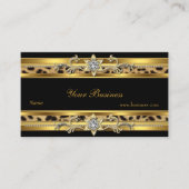 Goud op Goud Zwart Elegant Classy Jewel 3 Visitekaartje (Voorkant)