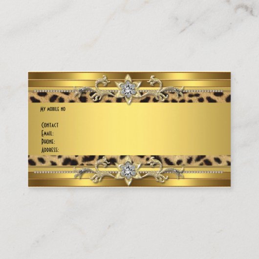 Goud op Goud Zwart Elegant Classy Jewel Visitekaartje (Achterkant)