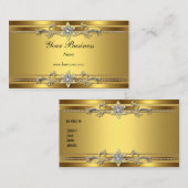 Goud op Goud Zwart Elegant Classy Jewel Visitekaartje (Voorkant / Achterkant)