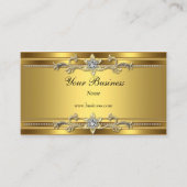 Goud op Goud Zwart Elegant Classy Jewel Visitekaartje (Voorkant)