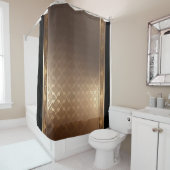 Goud op Goud / Zwart Trim Douchegordijn (In situ)