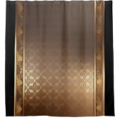Goud op Goud / Zwart Trim Douchegordijn (Voorkant)