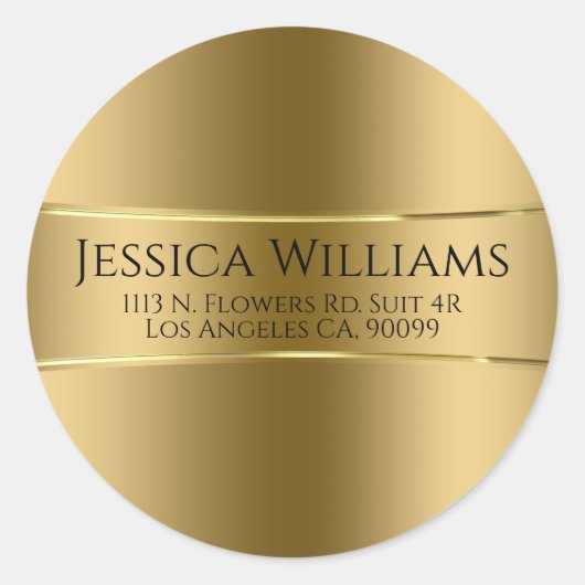 Goud op gouden klassieke ronde Sticker (Voorkant)