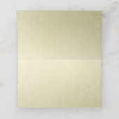 Goud op gouden monogram bruiloft plaatskaartje (Binnenkant ongevouwen)