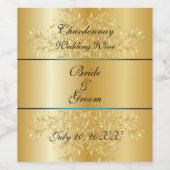 Goud op Gouden Tarwe Trouwwijn Wijn Etiket (Enkel label)