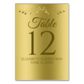 Goud op goudlegant Filigree Flourish Wedding Kaart (Achterkant)