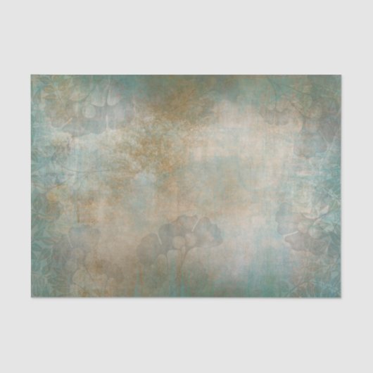 Goud op groene antiek elegante bruinkoolvis tissuepapier (Voorkant)