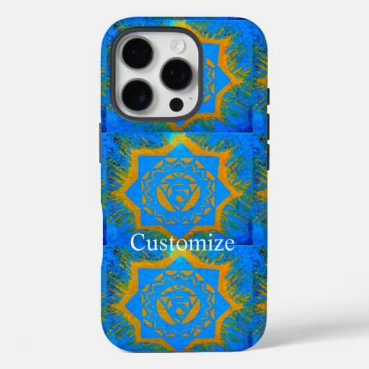 goud op het blauwe tantrische symbool Case-Mate iPhone case (Achterkant)