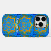 goud op het blauwe tantrische symbool Case-Mate iPhone case (Achterkant (horizontaal))