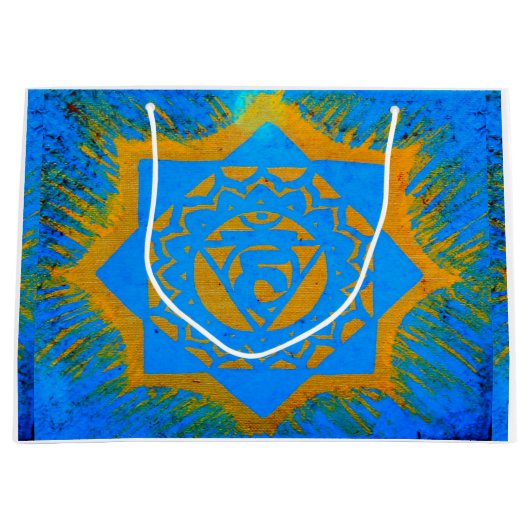 goud op het blauwe tantrische symbool groot cadeauzakje (Voorkant)