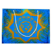 goud op het blauwe tantrische symbool groot cadeauzakje (Achterkant)