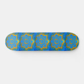 goud op het blauwe tantrische symbool skateboard (Horizontaal)