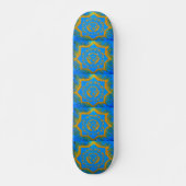 goud op het blauwe tantrische symbool skateboard (Voorkant)