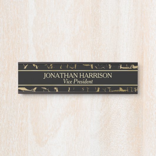 Goud op het Zwarte Professionele Bord dat van de Deurbordje (Voorkant)