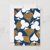 Goud op Navy Blue Las Vegas Bruiloft Info Insert Kaart (Achterkant)