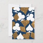 Goud op Navy Blue Las Vegas Wedding Reception Kaar Kaart (Achterkant)
