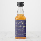Goud op Navy Blue Wedding Bedankt Mini Likeurfles Etiket (Voorkant)