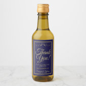 Goud op Navy Blue Wedding Mini Hartelijk dank Wijn Etiket (Voorkant)